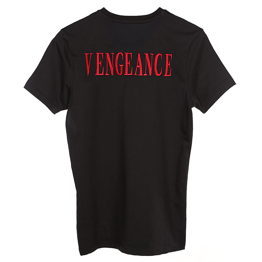 Close-up of VENGEANCE emblem symbolizing resilience